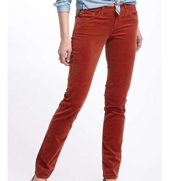 Ag Adriano Goldschmied Pants - AG 32R Stevie Cord in brown size 32R